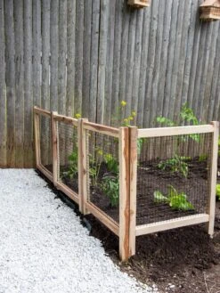 Wood And Wire Critter Fence, Set Of 4